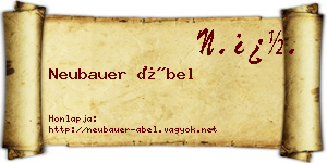 Neubauer Ábel névjegykártya